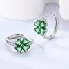 Four-leaf Clover Earrings Women 925 Silver CZ Zircon Jewelry Ear Studs Sparkling Pave Earring Wedding Anniversary Gifts