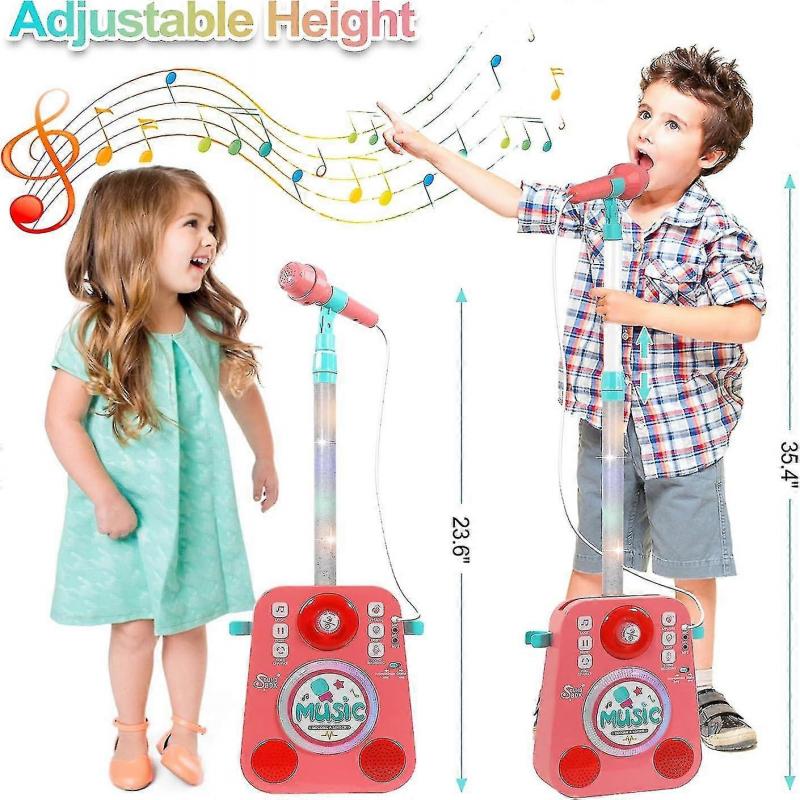 Kinder-Karaoke-Maschine mit blinkenden Bühnenlichtern und Begleitmusik, tragbarer Kinder-Karaoke-Lautsprecher