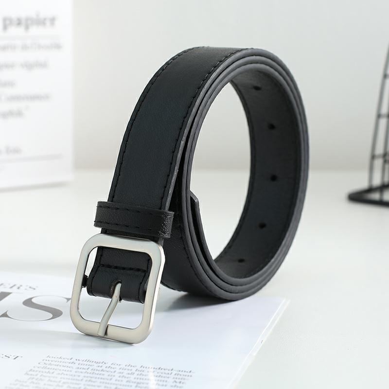 Retro Style Wide Pu Belt For Women Smooth Buckle Simple And Stylish Design
