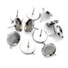 10pcs 6 8 10 12mm Thicken Stainless Steel Earring Studs,Earrings Blank Base,Fit 6 8 10 12mm Glass Cabochons Jewelry Accessories