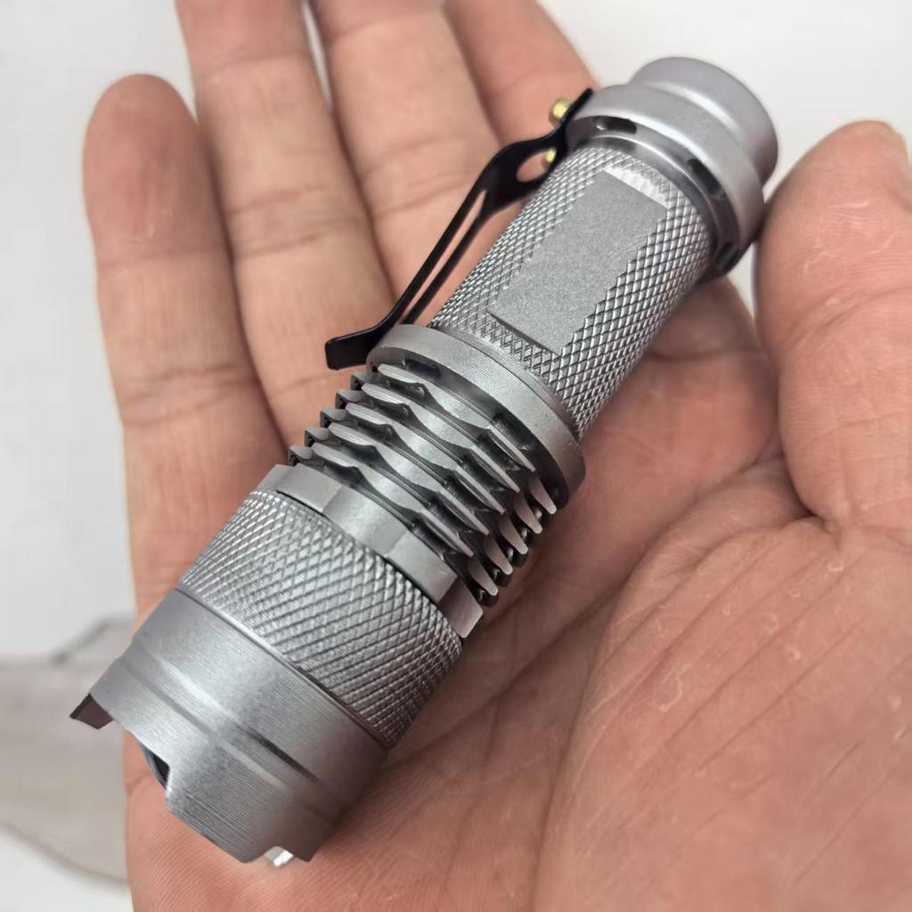 Zoom Mini SK68 Strong Light Flashlight with Pen Clip for Camping