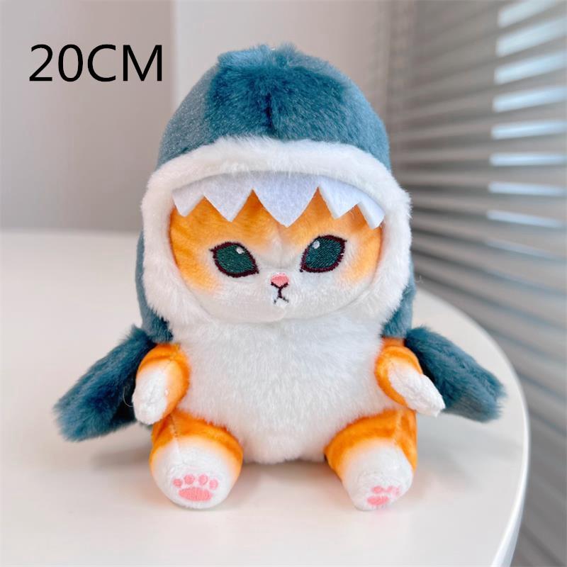 Cartoon Cute Shark Fried Shrimp Cat Plush Doll Pendant Charm Package Pendant Gifts