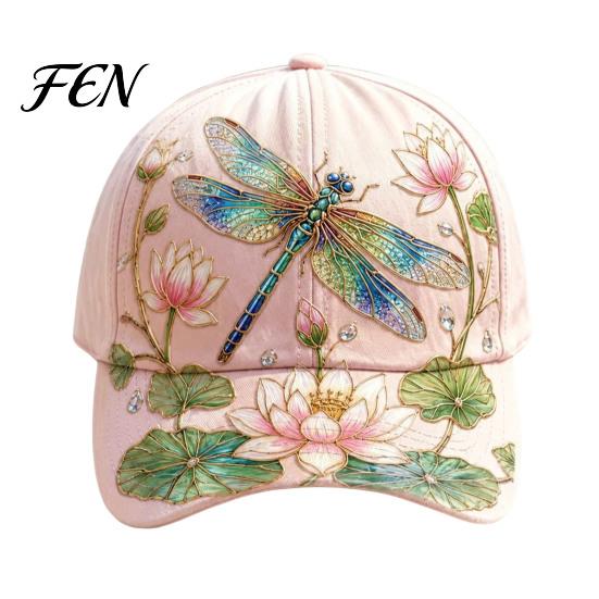 Adjustable Baseball Cap for Women, Embroidery Flower Bird Pattern Hat, Spring Summer Hat Fit Gardening Sun Outdoors