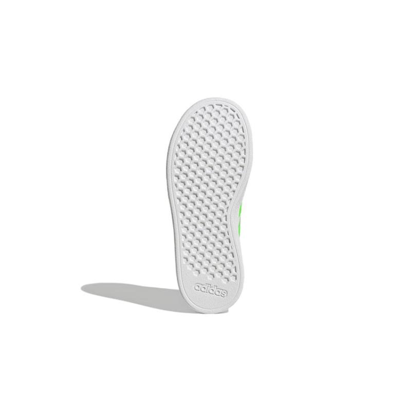 adidas Neo GRAND COURT 2.0 K Low Top Skateboard Shoes White Green Kids' Sneakers GW6505