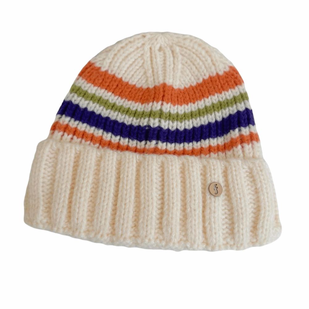 Trendy Casual Wool Hat Vintage Winter Pullover Hat Fashion Striped Knitted Hat  Outdoor