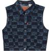 Levis Color Blocked Collared Comfortable Casual Denim Vest Women Vests Dark-Blue 000B3-0000