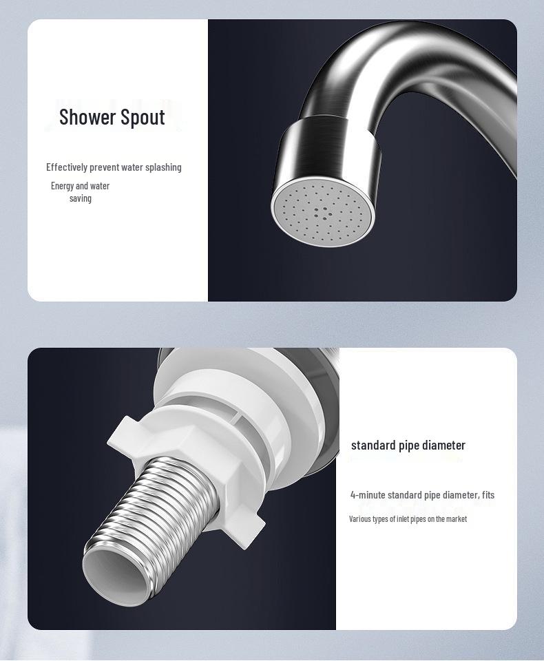 Stainless Steel Electric Instant Hot Water Faucet with Digital Temperature Display for Dual Cold/Hot Use