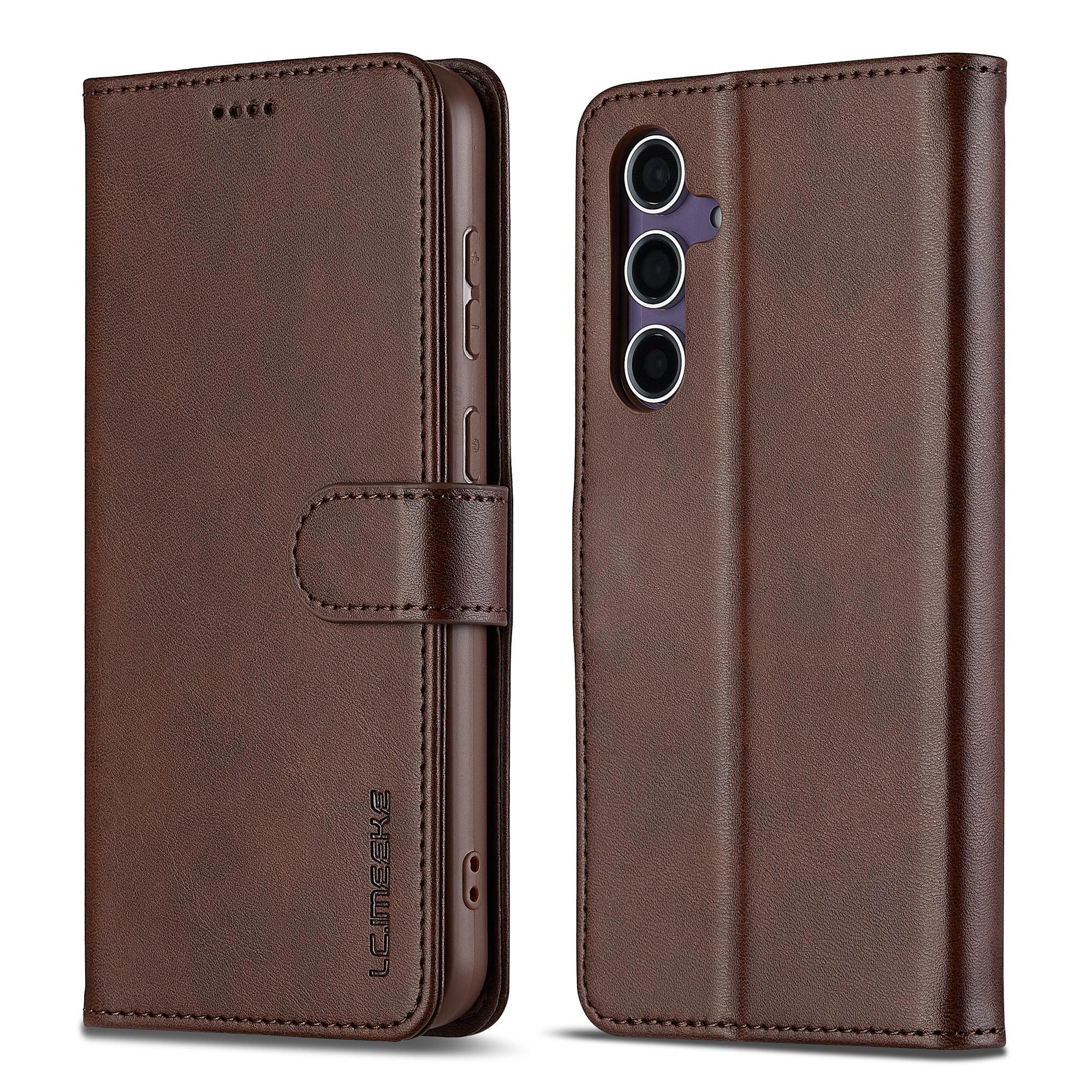 LC.IMEEKE For Samsung Galaxy S26+ Case Wallet Calf Texture Leather Phone Cover