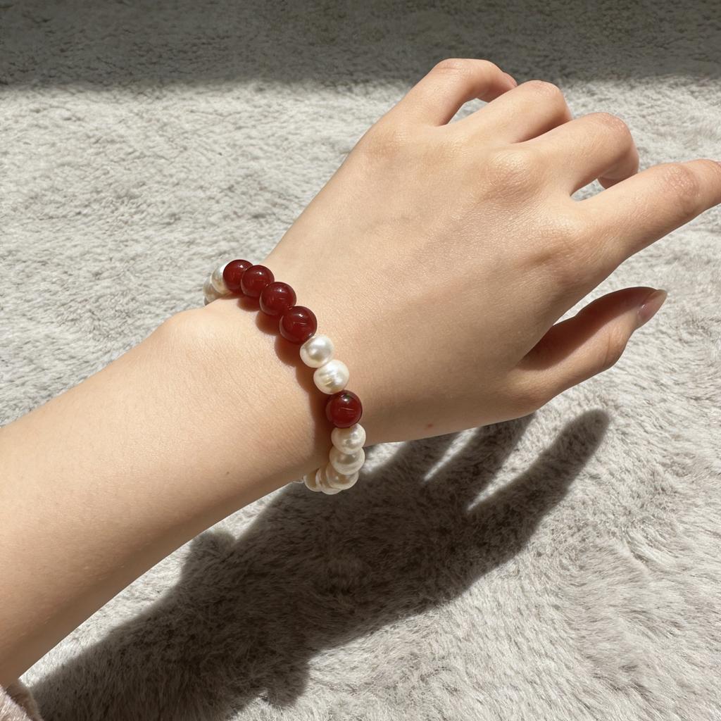 Old Clam Thread Bracelet Agate Natural Pearl Bracelet White Simple Atmosphere