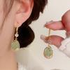 Micro Inlaid Cat Eye Stone Tulip Hook Earrings Fashion Niche Luxury Jewelry For Women