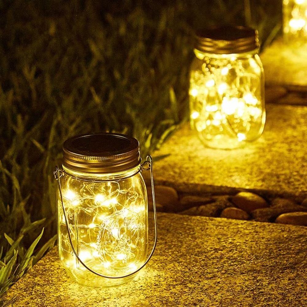 30LED Mason Jar Lid Lights Solar Charging String Lights Hanging Outdoor Lights  Outdoor Decoration