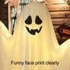 Halloween Light-up Ghost Decoration with LED Light Outdoor Spooky Standing White Ghost for Porch Fireplace Party Garden Decor