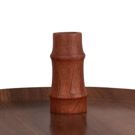 Mini Vaso de Madeira para Flores Secas Feito à Mão Vaso de Flor de Madeira Natural Pequeno Vaso Decorativo para Mesa Estante Decoração de Casa