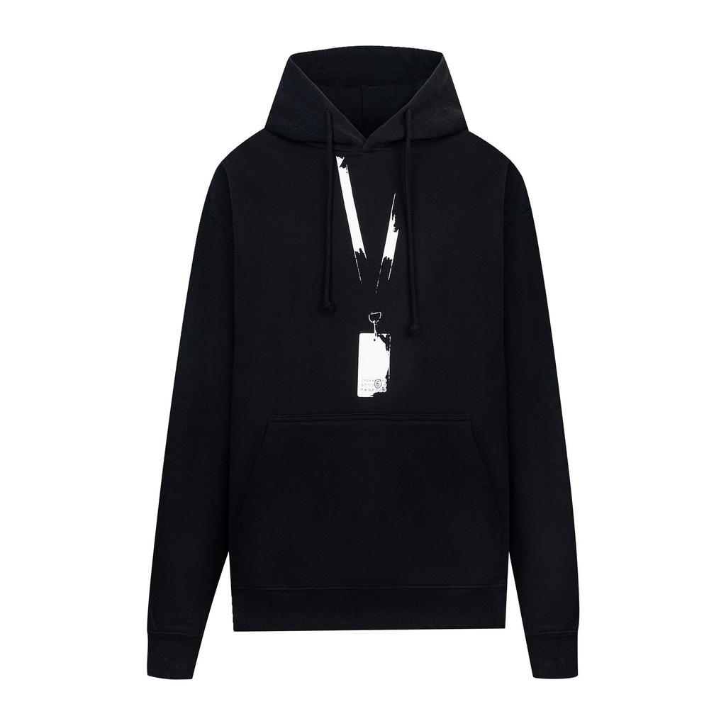Unisex Margiela Hoodie: Lockere Passform, Umgekehrtes MM6-Logo, Reine Baumwolle, Rundhalsausschnitt, Trendiger Stil