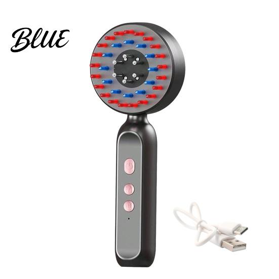 Relaxing Scalp Massage Tool Hair Growth Comb Electric Massager with 650nm Red & Silicone Comb 415nm Blue Light Essence Dispenser for Thinning