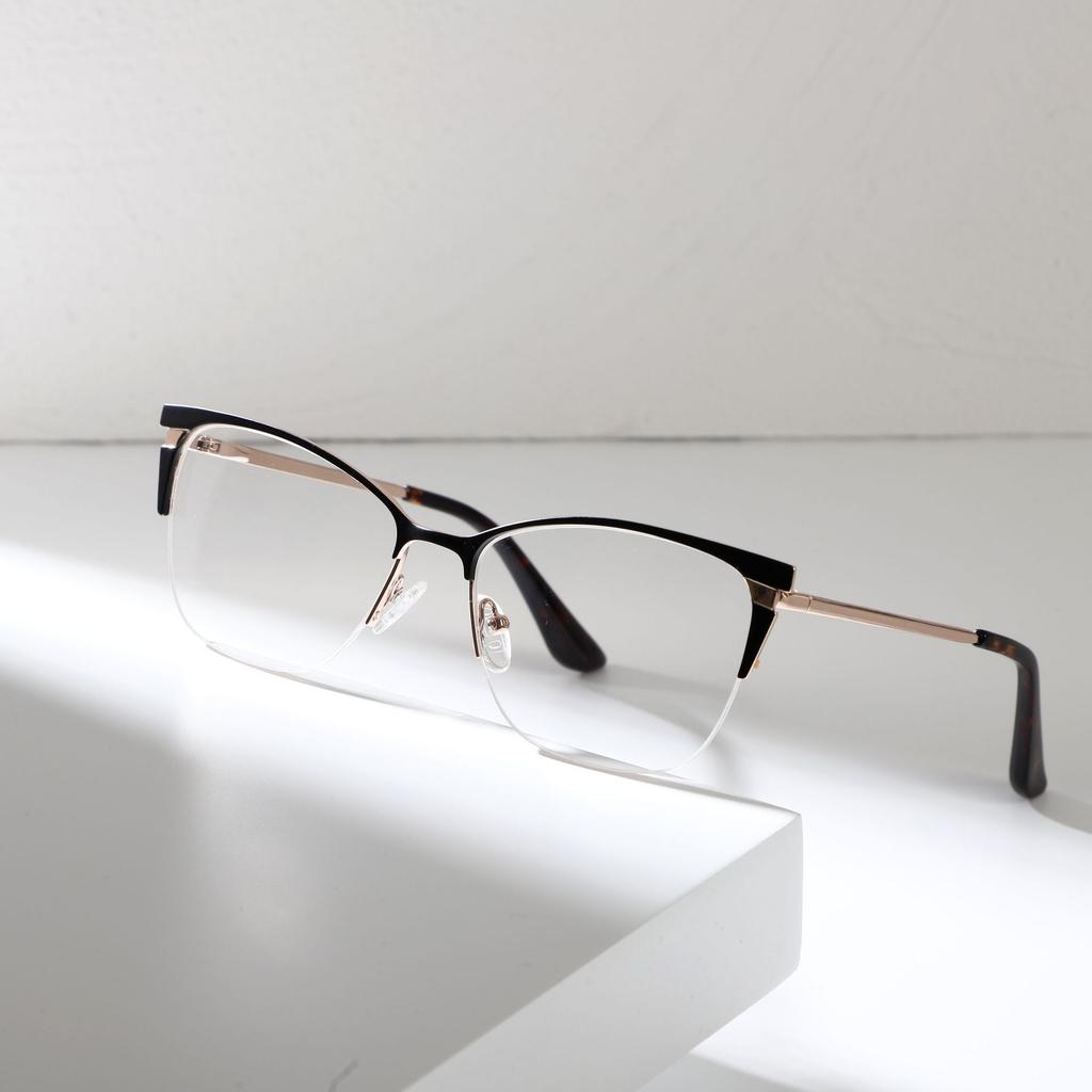 Ochelari Metalici Semiramă Navetă Versatil Cadru Ochelari Miopie Sens Senior Bărbați Cadru Ochelari Business