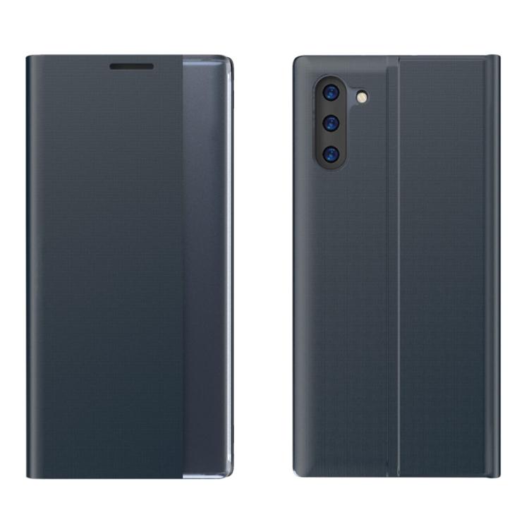 

For Galaxy Note 10 PlusPlain Texture Cloth Attraction Flip Holder Leather Phone Case For Galaxy Note 10 Plus темно-синий