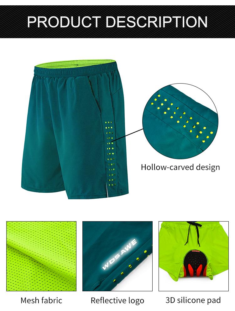 WOSAWE Men's Cycling Shorts Loose Fit with Inner Gel Pad Shockproof Padded Shorts MTB Mountain Bike Shorts Riding Short Trouser
