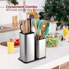 Stylový nerezový držák na náčiní a blok Úsporný organizér na kuchyňskou desku s gumovým úchopem