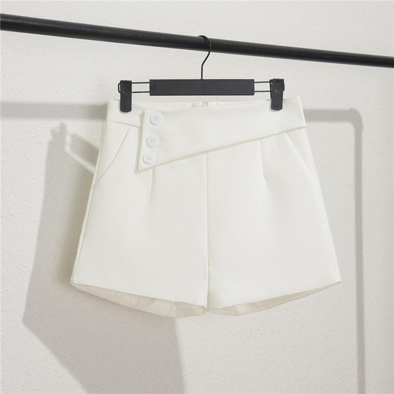 Blue suit shorts women's black summer thin year new loose high waist a word casual wide leg hot pants