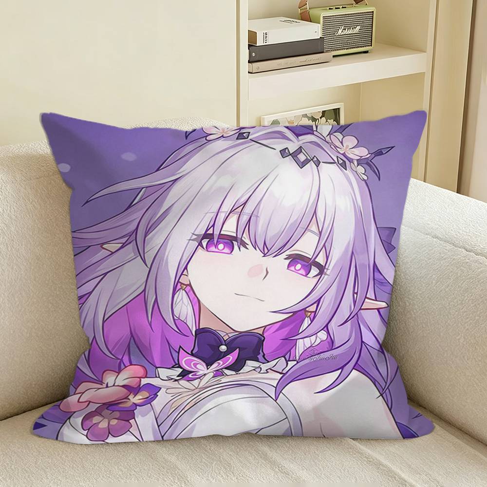 Game HSR CCastorice Square Sofa Pillow Cover Solid Color Living Room Home Decor Cushion Case