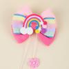 2 Stück Neue Kinder Schleife Regenbogen Haaraccessoires Kleine Blume Bänder Süße Kleine Mädchen Kopfschmuck Haarnadel Party Dekoration Geschenk