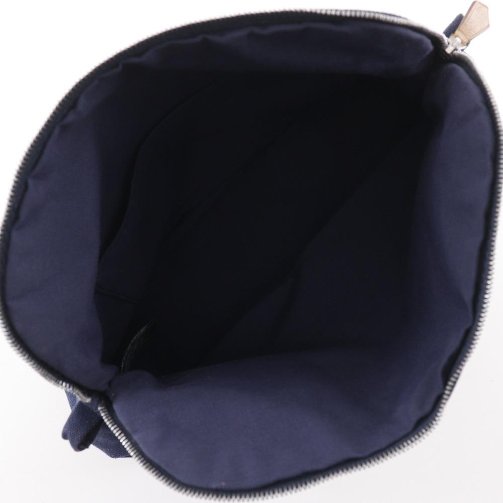 HERMES Bolide pouch 25 Pouch Navy blue Cotton canvas unisex Used