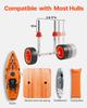 Kayak Cart, 113.4 Kg Load Capacity, Canoe Cart Dolly with 19.1 Cm Solid Rubber Tires & Kickstand, Assembles & Disassembles Within Seconds, Paddle