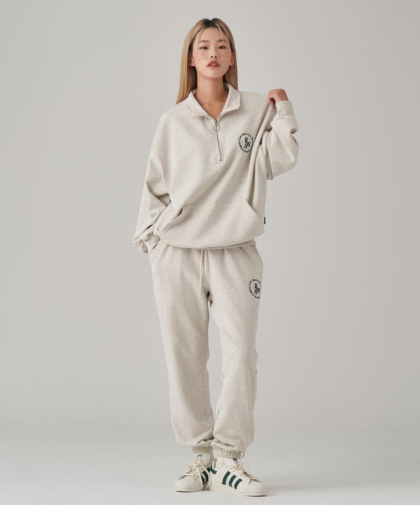 RAW LAB Circle Raw Embroidered Jogger Pants (Oatmeal)