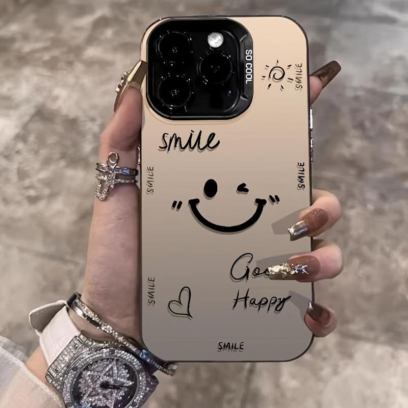 

Simple and energetic smiling face Phone case For iPhone 11 12 13 14 15 16 17 XS XR X 12 13 Plus Pro Max SE series iPhone 16 Pro чёрный
