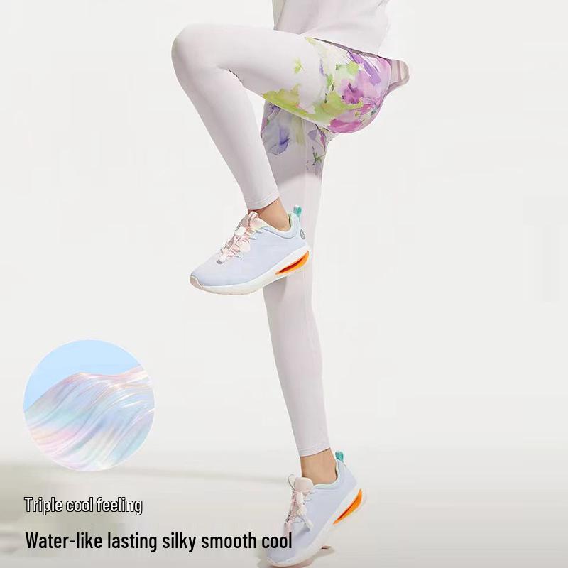 Leggings de sport légers à séchage rapide et protection solaire pour filles - Imprimé printemps/été pour la danse et le yoga.