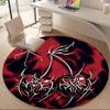 1PC Heart Cherry Office Round Area Rug, Mat Suitable For Office, Under Office Chairs Bedroom Living Room Home Decor, Room Deco