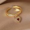 Light luxury niche European and American zircon love ring, female ins design open index finger ring