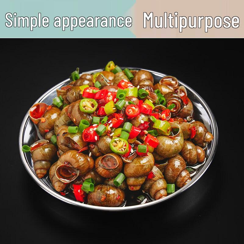 RuHan 304 Stainless Steel Flat Dinner Plate Set