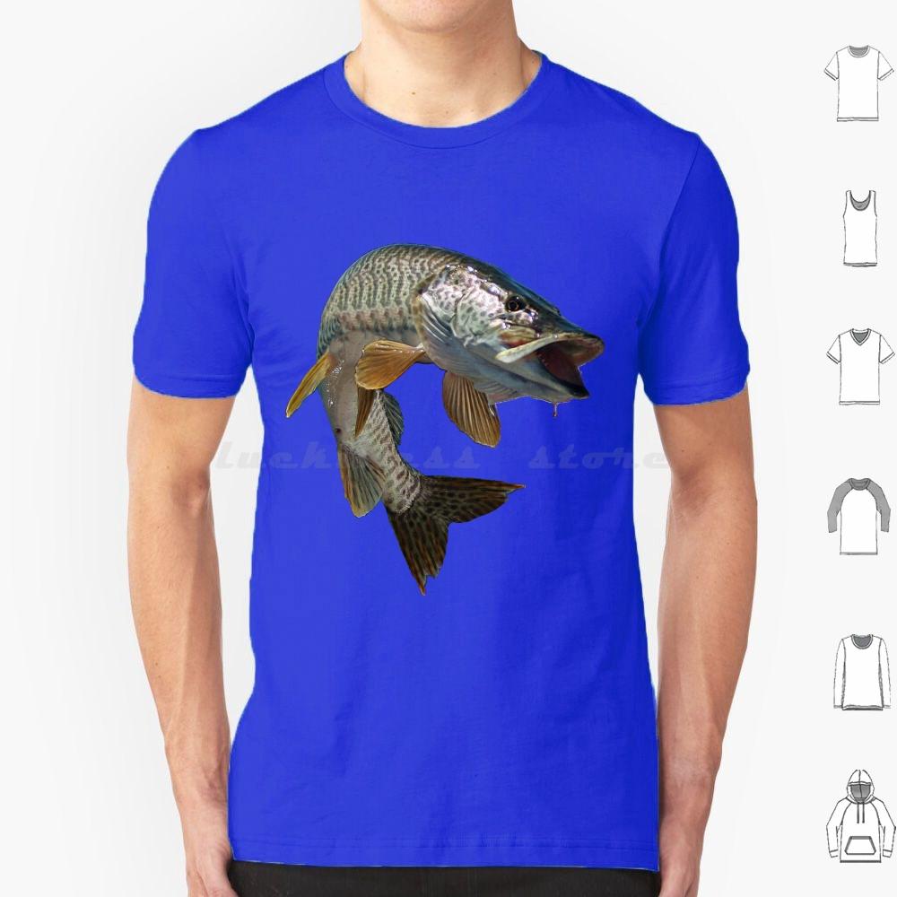 Moschus T-Shirt Baumwolle Männer Frauen DIY Druck Fisch Angeln Angler Moschus Tiger Moschus Forelle Schwarzbarsch Hecht Fliegenfischen Eis
