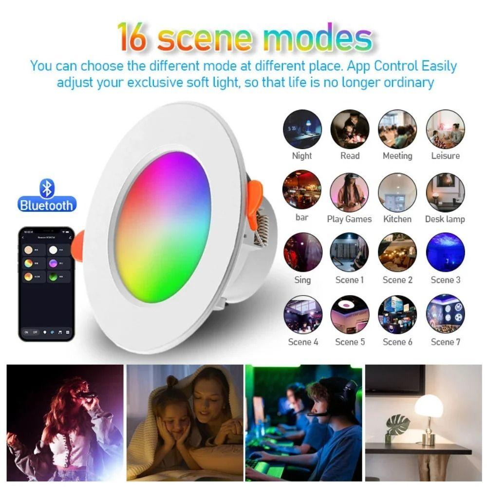 10W Power LED Downlight Remote Control Recessed RGB Light RGB Color Changing APP Control Color Changing Light Home Decor