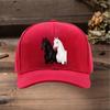 Black  White Steed Printed Adjustable Baseball Cap for Unisex Women