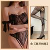 Sexy Underwear Purple Lace Suspenders Low Chest Thin Temptation Straps Bow Small Chest Big Gathering Women