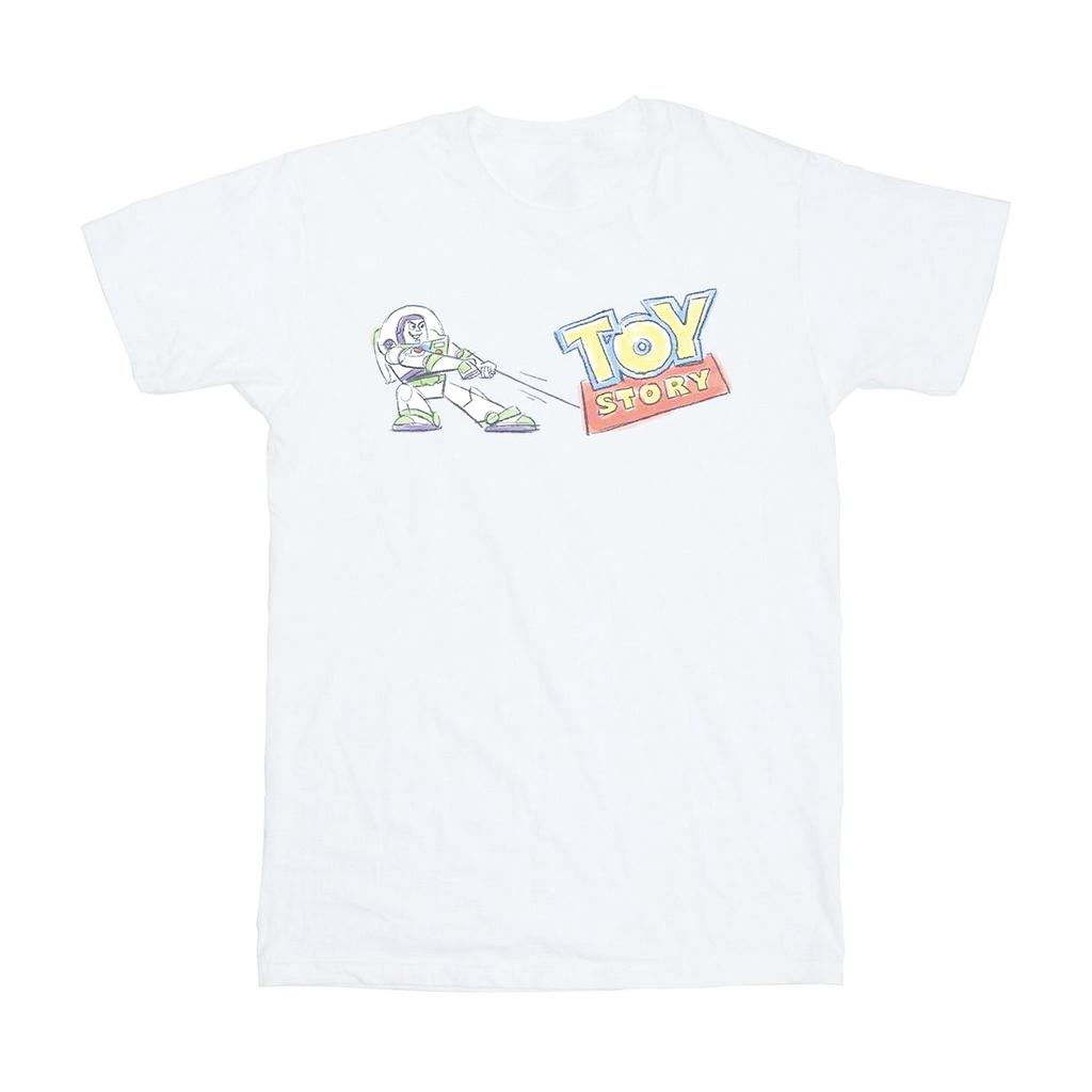 Disney Girls Toy Story Buzz Pulling Logo Cotton T-Shirt