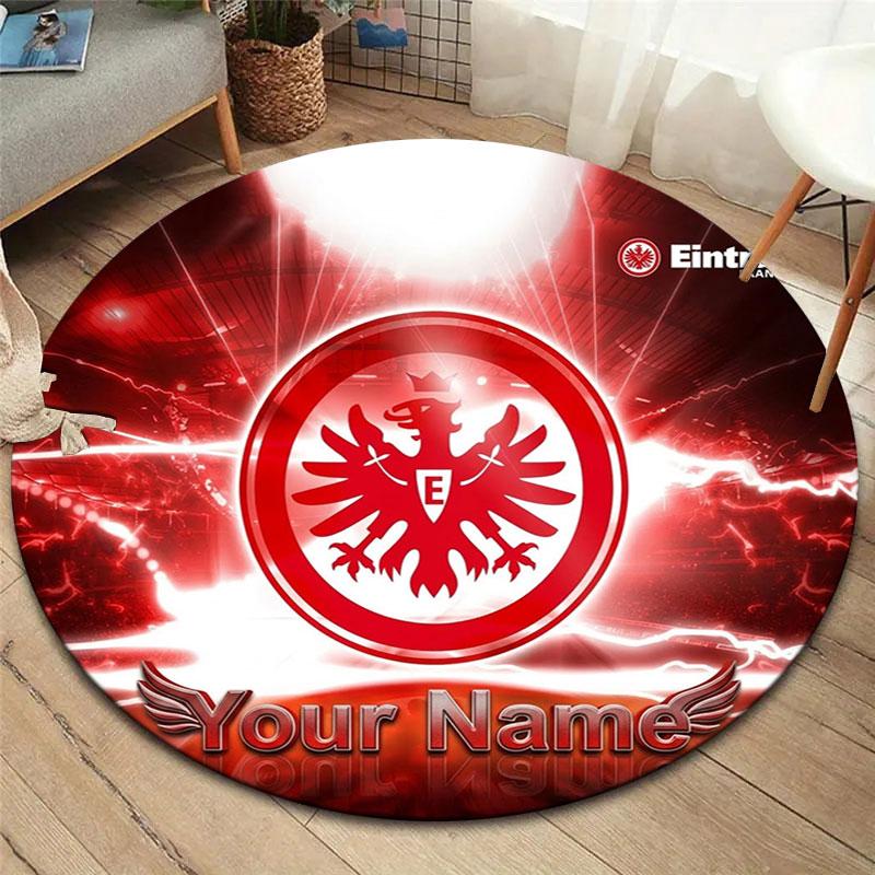 Eintracht Frankfurt Custom Name Round Area Rug,Carpet Rug for Living Room Bedroom Sofa Playroom Decor,Non-slip Floor Mat