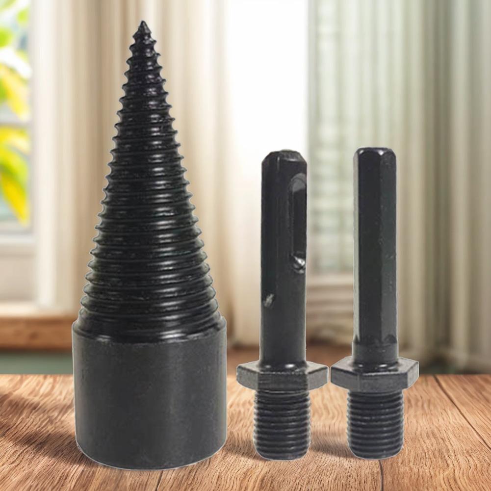 32mm Wood Drill Bit Splitter Square/Round/Hex Shank Firewood Splitting Drill Bit Electric Drill Wood Splitter for Hammer Drill