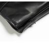 Genuine European & American High Waist Leather A-line Skirt for Women