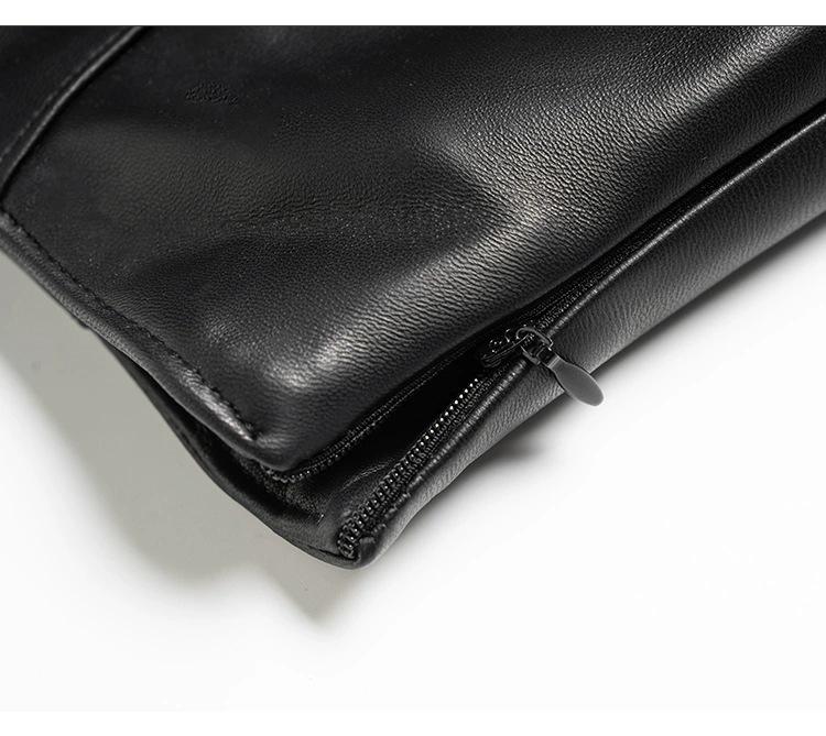 Genuine European & American High Waist Leather A-line Skirt for Women