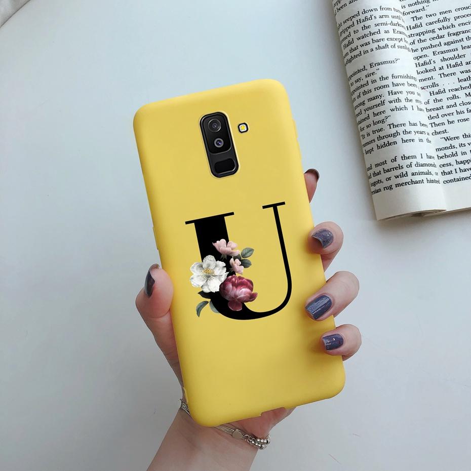 for Samsung Galaxy A6 2018 phone case A600 A600F for Samsung A6 a 6 plus 2018 A605 A605F A6plus case Beautiful 26 Letters cover