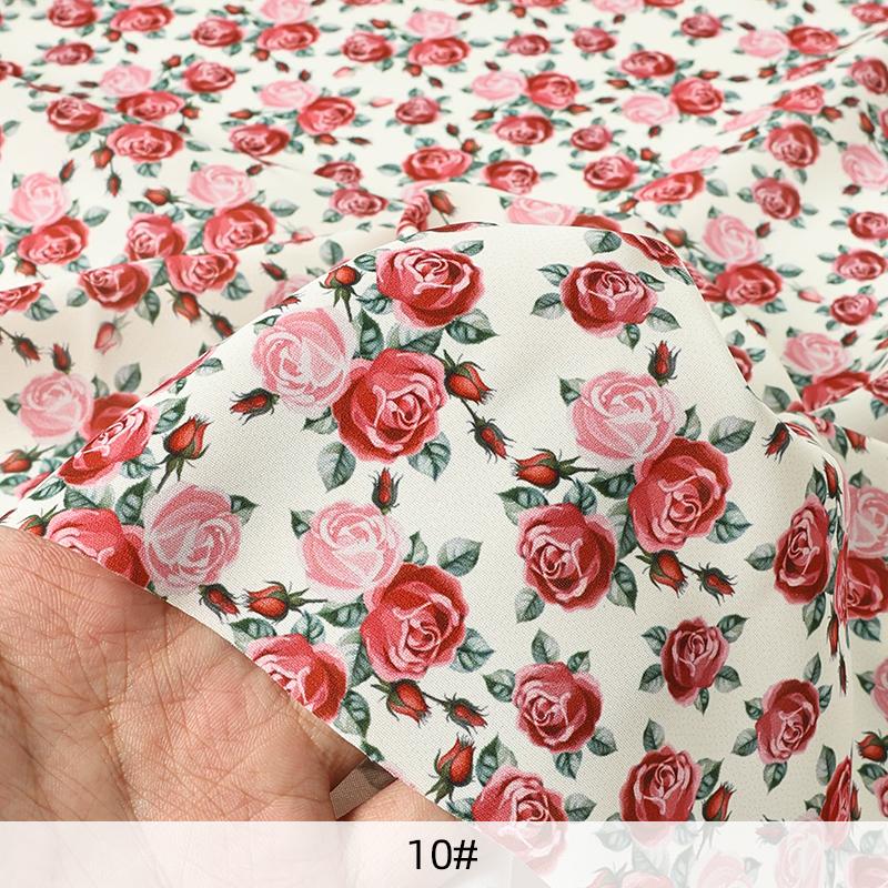 150x50cm/150x200cm Soft Floral Printed Chiffon Fabric For Summer Women's Dresses Children's Clothing Handmade DIY Fabric TJ7500