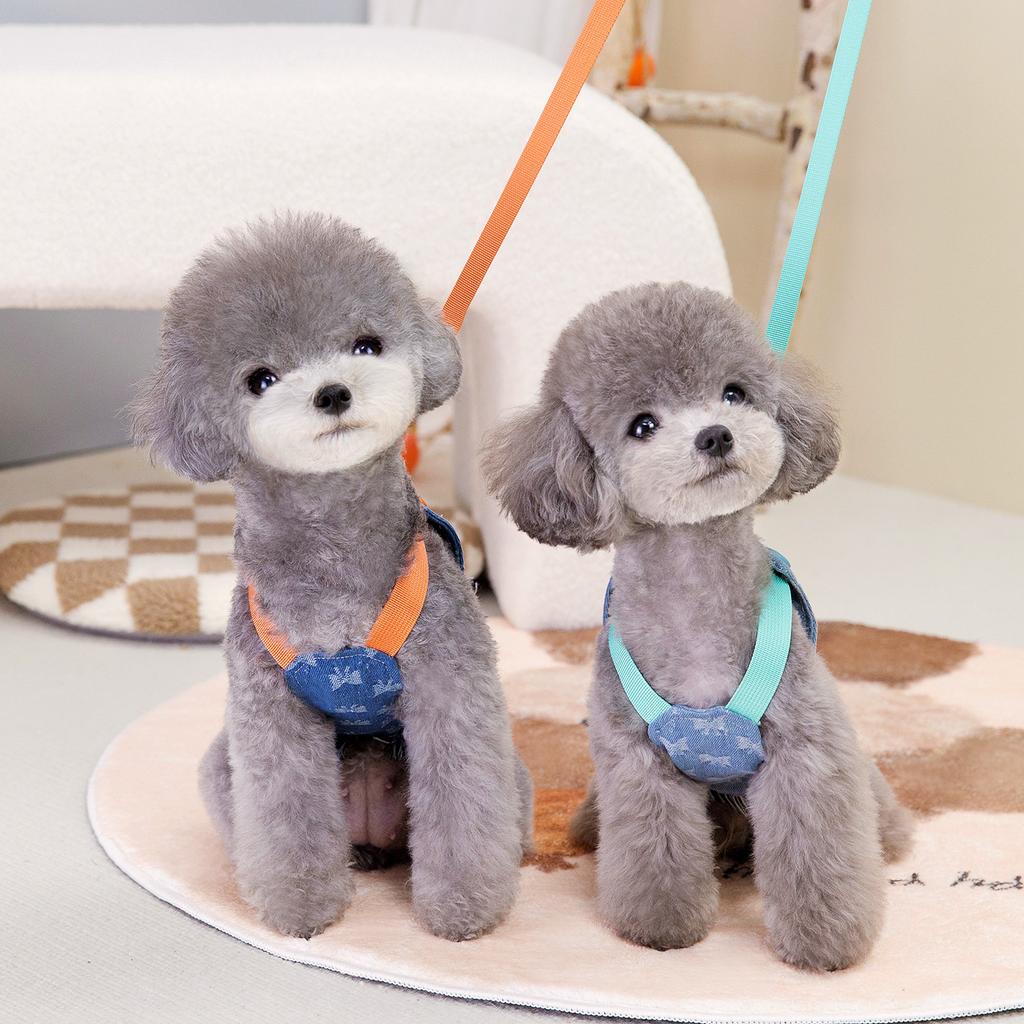 Pet Cowboy Bow Chest Back Vest Dog Chest Back Pet Dog Tank Top Clothes Pet Chest Back Spring Bow Strap Puppy Clothes