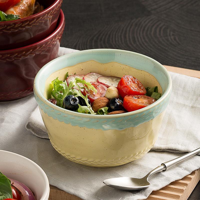 Cloud Underglaze Rice Bowl Household New Japanese Ceramic Bowl High-End Small Bowl Height Anti-Scalding Porridge Bowl