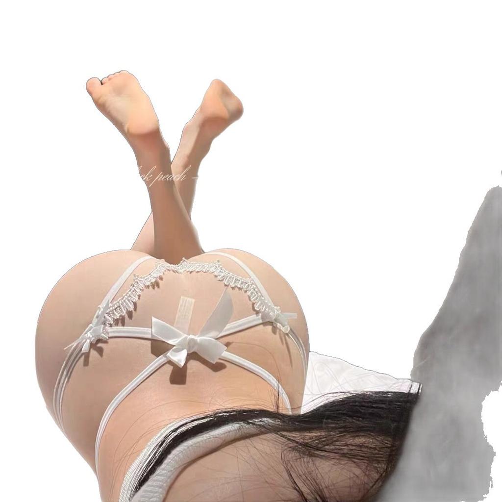 Sexy Panties Pure Desire Sexy Low Waist Cross Strap Lace Bow Briefs Panties Perspective Temptation