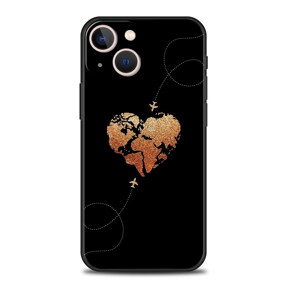 Fashion Planes World Map Travel Luxury Soft Phone Case For iPhone 13 15 14 12 11 Pro MAX XR X SE XS 7 8 Plus Silicone Cover