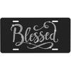 Blessed Front License Plate Aluminum Decorative License Plates Funny Metal Car Plate 6"X12" Novelty Vanity Tag Cover With 4 Holes Car Decor Accessory